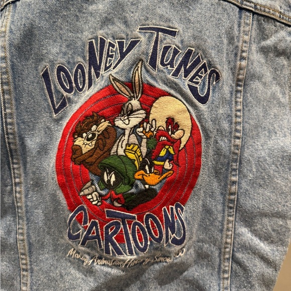 Looney Tunes Denim Vest Sz XL - Picture 5 of 7